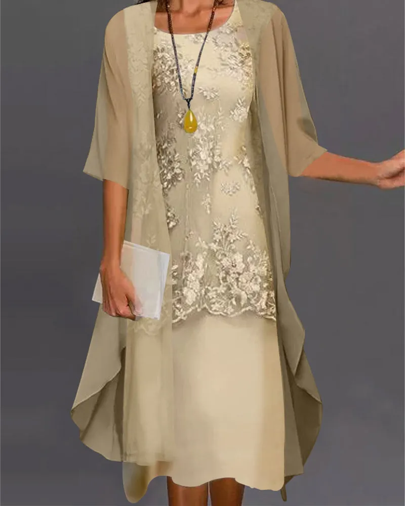 Elegantes Chiffonkleid in zwei Teilen