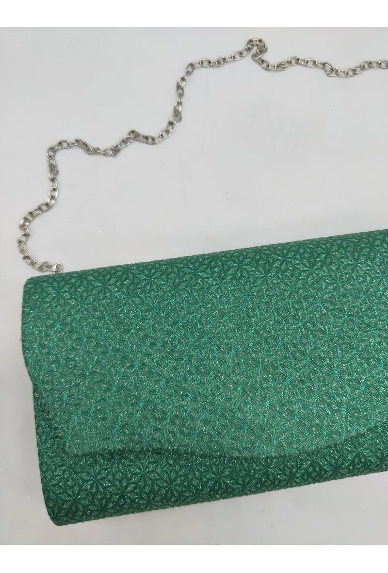 Evening clutch bag with snowflake pattern