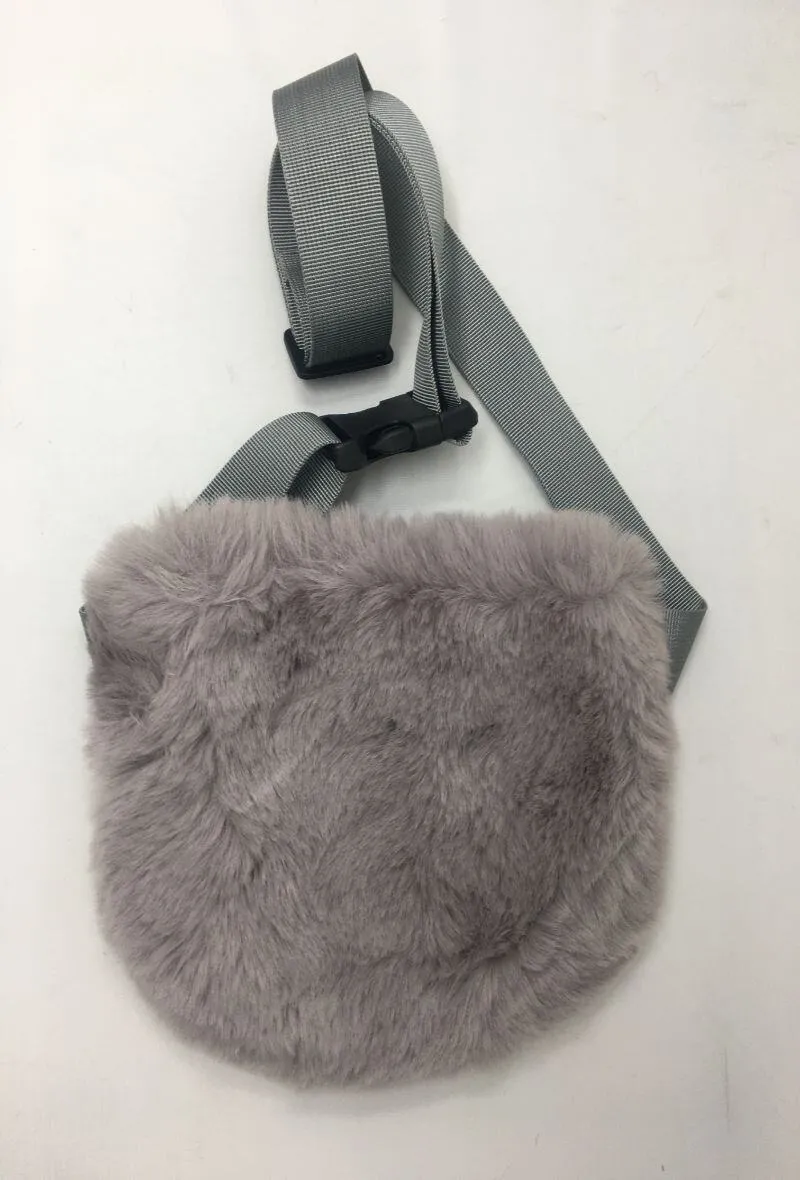 Faux fur banana bag