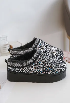 Glitzer-Hausschuhe für Damen