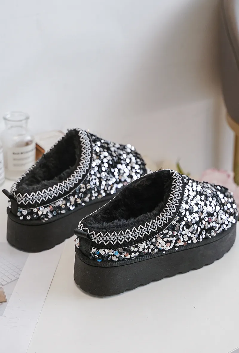 Glitzer-Hausschuhe für Damen