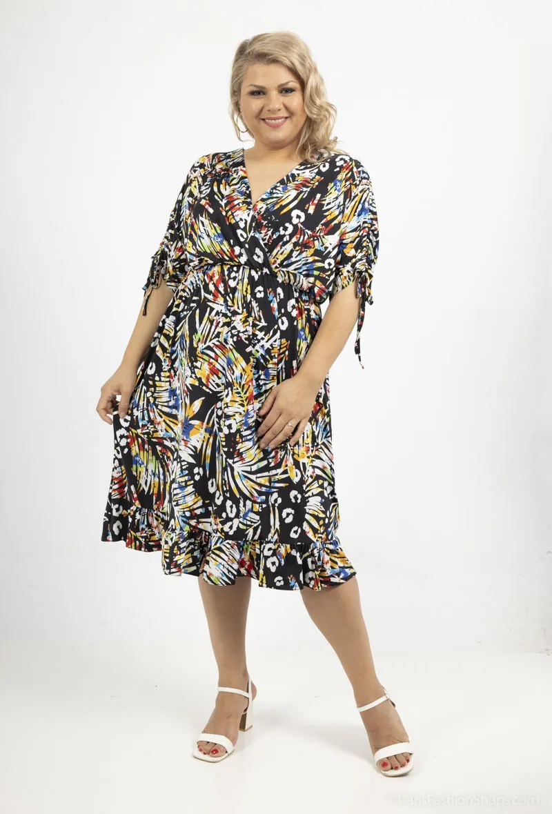 Kleid mit Fledermausärmeln und Print