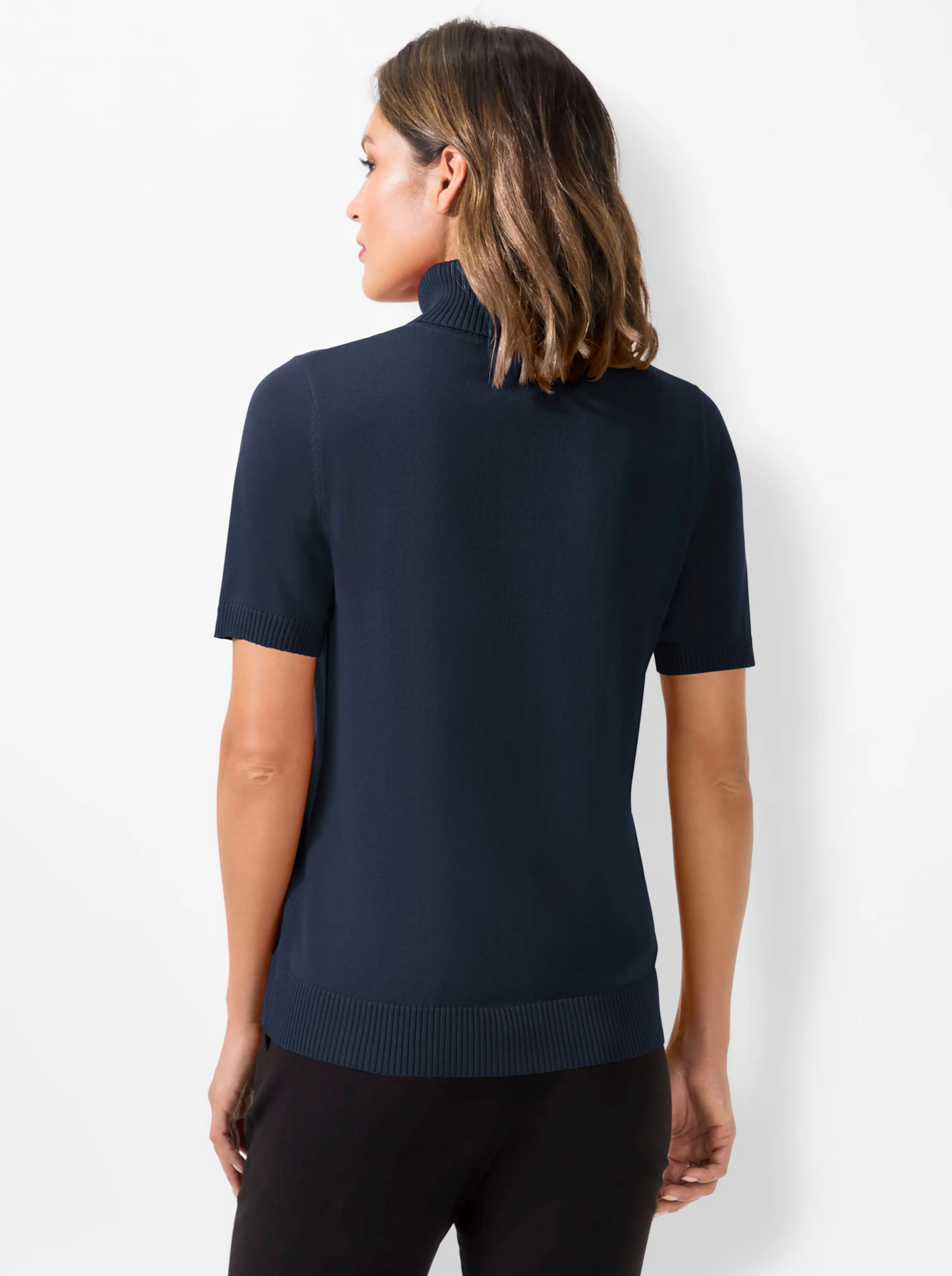 Kurzarmpullover in marine