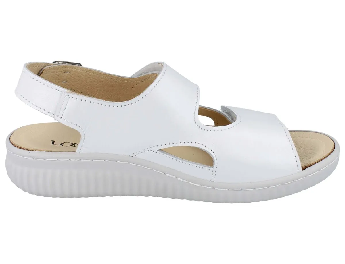 LONGO Damen Sandale weiss silber Leder