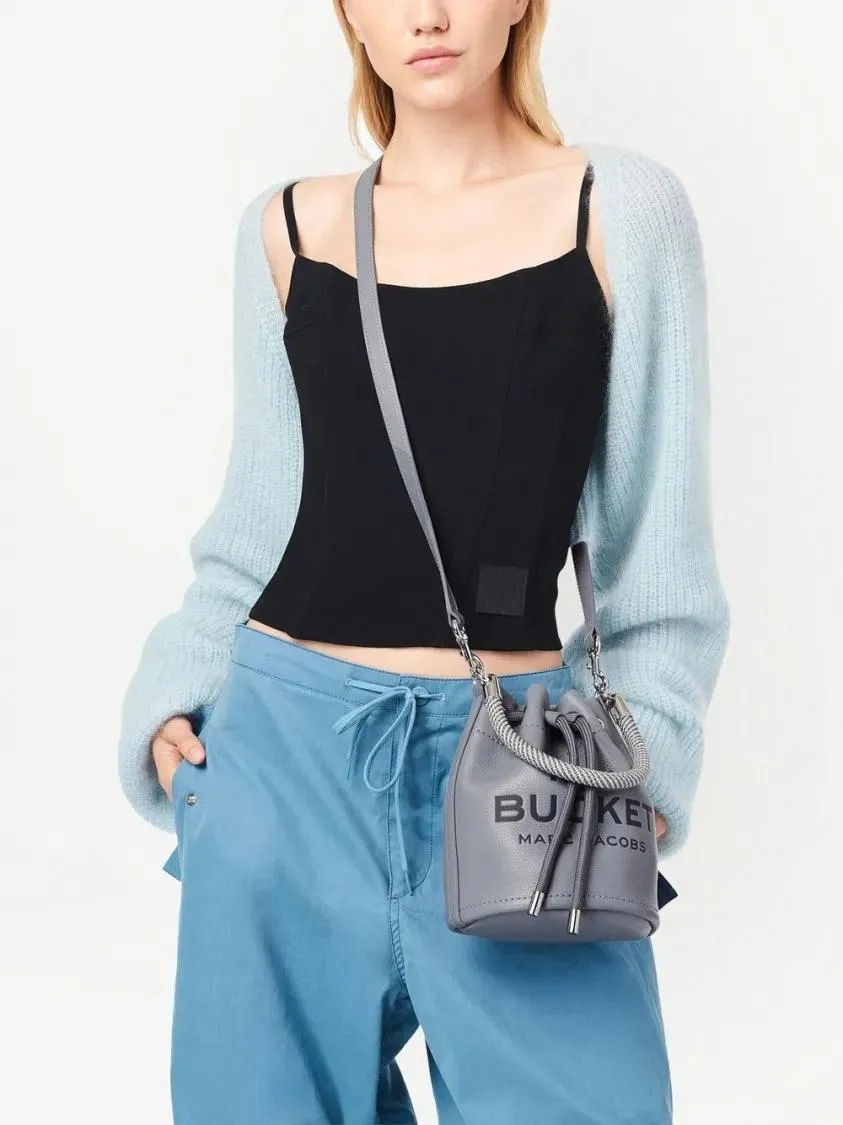   Marc Jacobs  Gray Leather Bucket Bag Grey  Bucket Bag 
