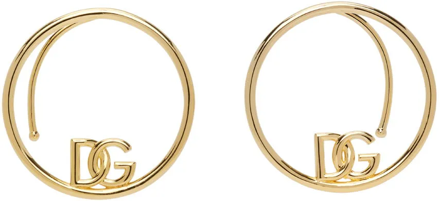 Ohrringe Dolce & Gabbana Gold Logo Hoop Ear Cuffs WEO8L3W1111
