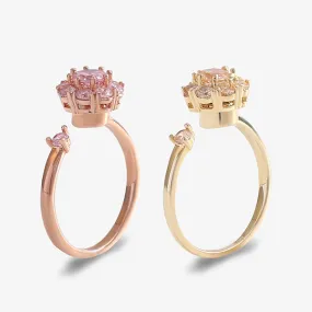 Rotierender offener Ring mit modischem Strassstein