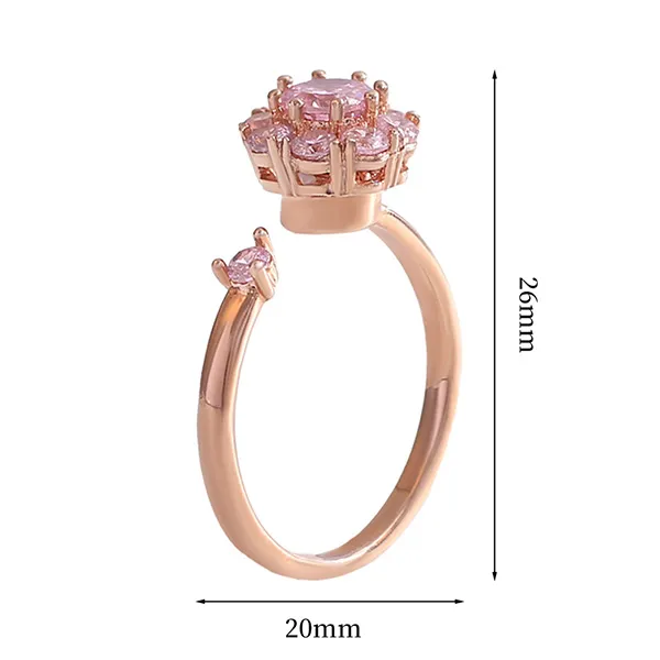 Rotierender offener Ring mit modischem Strassstein