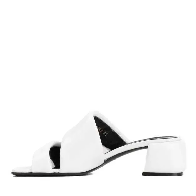   sergio rossi  White Nappa Leather Spongy 45 Sandals White  Sandale 