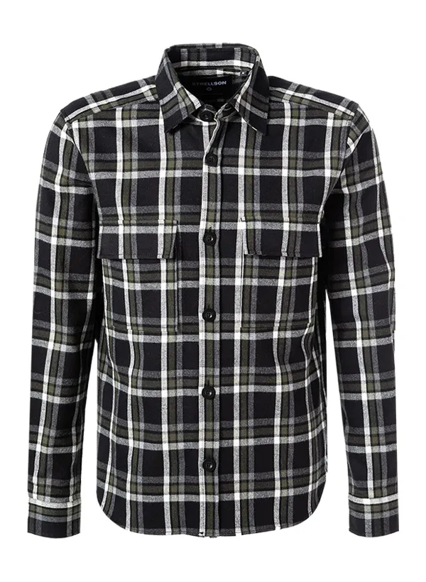 Strellson, Overshirt, schwarz-grün kariert