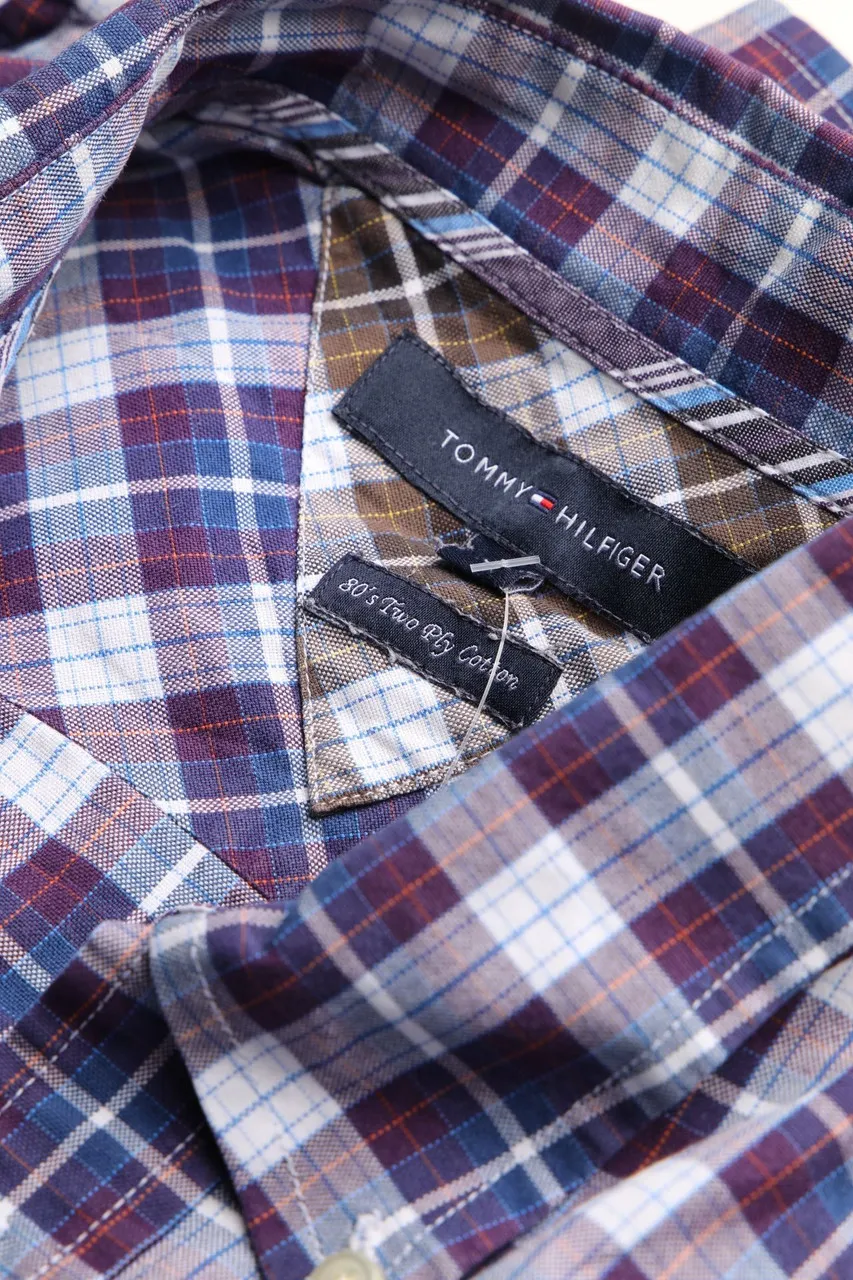 TOMMY HILFIGER - kariertes Button-down-Hemd mit Logo-Stickerei - XL