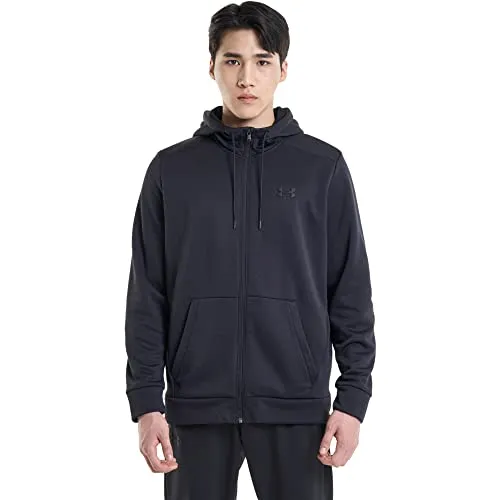 Under Armour Mens Fleece Tops Men's Armour Fleece® Full-Zip Hoodie, Black, 1373357-001, XXL